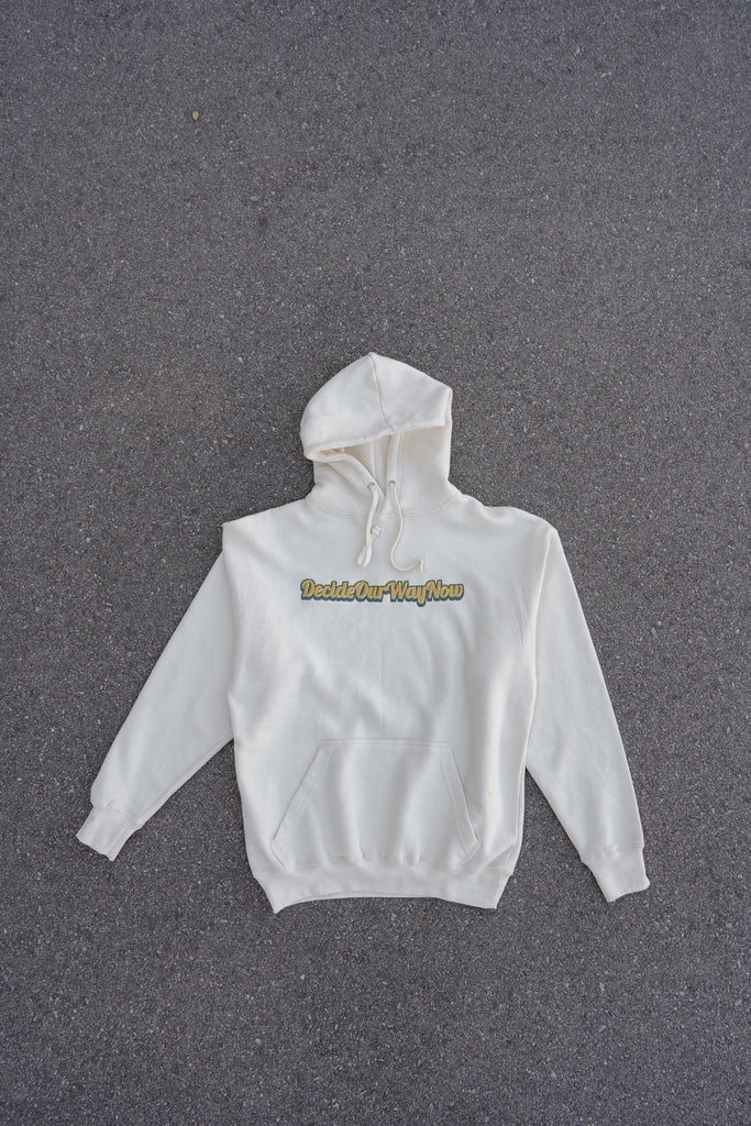 Cream Embroidered Hoodie