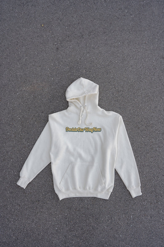 Cream Embroidered Hoodie